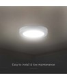18W Ø21,6cm LED taklampe - 110lm/W, rund, hvit kant, inkl. lyskilde