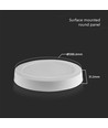24W Ø28,8cm rundt LED panel - 110lm/W, hvit kant, bakbelyst, taklampe