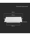 24W Bakbelyst Innfelt Panel - 6500K, firkantet