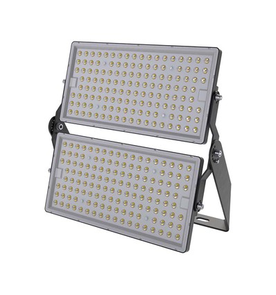 500W LED lyskaster - Super High Power, 1m kabel, 6500K, sort hus, IP65, 135lm/W