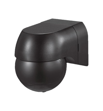 PIR Veggsensor - Helsvart IP44 (Maks: 400W LED).