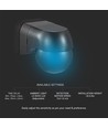 PIR Veggsensor - Helsvart IP44 (Maks: 400W LED).