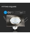 GU10 lampe - firkantet, satin nikkel