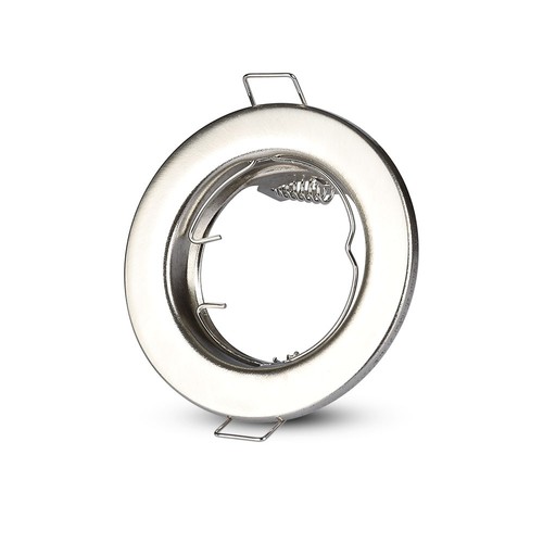 2 stk. GU10 downlight-sett - Rund, satin nikkel, hull: Ø6,5 cm, mål: Ø8 cm