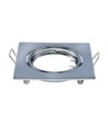 2 stk. GU10 innfellingsspot - Krom, firkantet, hull: 70x70 mm, mål: 82x82 mm, max 35W