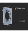 2 stk. GU10 innfellingsspot - Krom, firkantet, hull: 70x70 mm, mål: 82x82 mm, max 35W