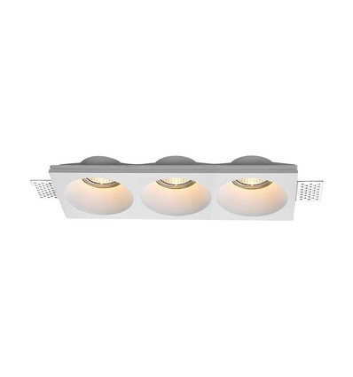 3xGU10 Lampe Rundt Hvit