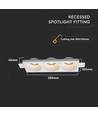 3xGU10 Lampe Rundt Hvit