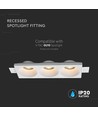 3xGU10 Lampe Rundt Hvit