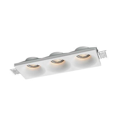 3xGU10 lampe rund hvit