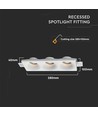 3xGU10 lampe rund hvit