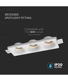 3xGU10 lampe rund hvit