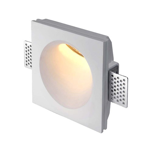 GU10 Downlight i gips - Rund/Firkantet, hvit, IP20 innendørs, uten lyskilde