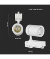 35W LED skinnespot - 4000K, hvitt hus.