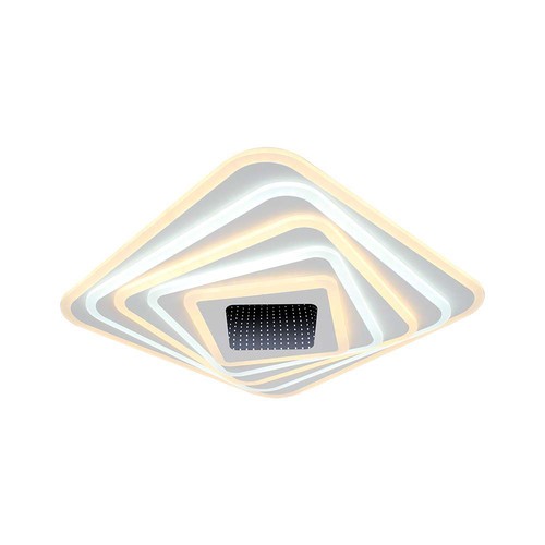 150W LED Smart Taklampe - Dekorativ, 50x50x7cm, 3i1, Dimbar, Fjernkontroll
