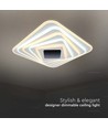 150W LED Smart Taklampe - Dekorativ, 50x50x7cm, 3i1, Dimbar, Fjernkontroll