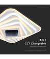 150W LED Smart Taklampe - Dekorativ, 50x50x7cm, 3i1, Dimbar, Fjernkontroll