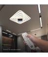 150W LED Smart Taklampe - Dekorativ, 50x50x7cm, 3i1, Dimbar, Fjernkontroll