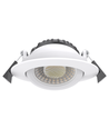 7W Innfellingsspot RA96, DimToWarm+CCT, Dimbar - Hull: Ø6,8 cm, Mål: Ø8,3 cm, Hvit kant
