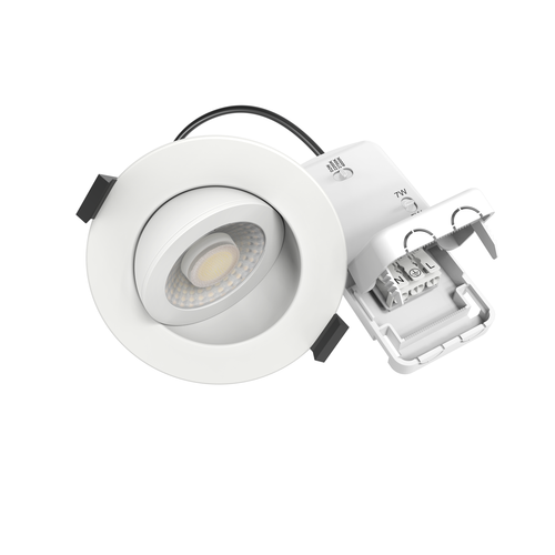 7W RA96 CCT + DimToWarm innfelt spotlight dimbar - Roterbar, Hull: Ø6,8 cm, Mål: Ø9,3 cm, Hvit kant