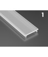 Aluprofil Type D til innendørs IP20 LED strip - Lav, 1 meter, svart, velg deksel