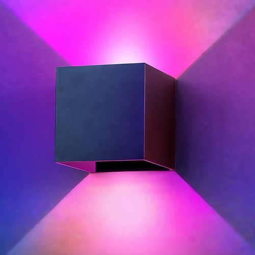 LEDlife RGB+CCT CUBIC 6W vegglampe - Tuya Smart, svart, firkantet, opp/ned, justerbar, inne / ute, IP65, inkl. lyskilde