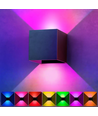 6W CUBIC vegglampe - IP65, RGB+CCT, Zigbee, sort, firkantet, opp/ned, justerbar, inne / ute, inkl. lyskilde