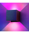6W CUBIC vegglampe - IP65, RGB+CCT, Zigbee, sort, firkantet, opp/ned, justerbar, inne / ute, inkl. lyskilde