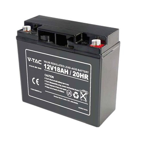 12V / 18Ah blybatteri - 180x77x167mm, M5 terminal, ABS kabinett