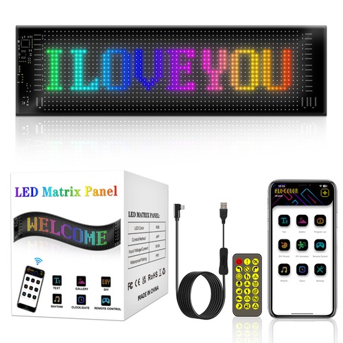 2x Pixel matrise panel 20x64 - Bluetooth, 5V USB