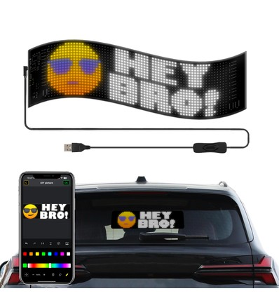 1x Pixel matrise-panel 32x96 - Bluetooth, 5V USB
