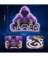 Gamer neonskilt med LED-lys - Stor modell 39x33 cm, perfekt for gamingrom