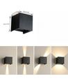 6W CUBIC vegglampe - IP65, RGB+CCT, Zigbee, sort, firkantet, opp/ned, justerbar, inne / ute, inkl. lyskilde