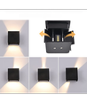 6W CUBIC RGB+CCT vegglampe - IP65, Tuya Smart, sort, firkantet, opp/ned, justerbar, inne / ute, inkl. lyskilde