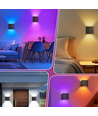 6W CUBIC RGB+CCT vegglampe - IP65, Tuya Smart, sort, firkantet, opp/ned, justerbar, inne / ute, inkl. lyskilde