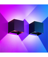 6W CUBIC RGB+CCT vegglampe - IP65, Tuya Smart, sort, firkantet, opp/ned, justerbar, inne / ute, inkl. lyskilde