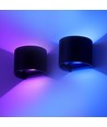 6W Vegglampe - IP65, Rund, Tuya, Sort, Opp/ned, Justerbar, Inne / ute, Inkl. lyskilde