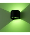 6W Vegglampe, Hue-kompatibel - IP65, Rund, RGB+CCT, Zigbee, sort, opp/ned, justerbar, inne/ute, inkl. lyskilde