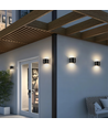 6W Vegglampe, Hue-kompatibel - IP65, Rund, RGB+CCT, Zigbee, sort, opp/ned, justerbar, inne/ute, inkl. lyskilde
