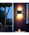 6W Vegglampe, Hue-kompatibel - IP65, Rund, RGB+CCT, Zigbee, sort, opp/ned, justerbar, inne/ute, inkl. lyskilde