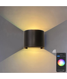 6W Vegglampe, Hue-kompatibel - IP65, Rund, RGB+CCT, Zigbee, sort, opp/ned, justerbar, inne/ute, inkl. lyskilde