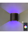 6W Vegglampe, Hue-kompatibel - IP65, Rund, RGB+CCT, Zigbee, sort, opp/ned, justerbar, inne/ute, inkl. lyskilde