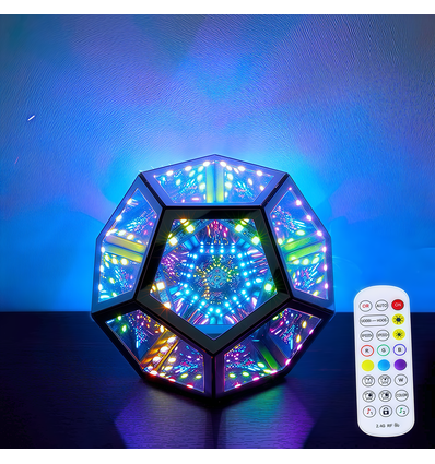 Infinity mirror light - RGBW, 9W, USB-tilkobling, inkl. fjernkontroll