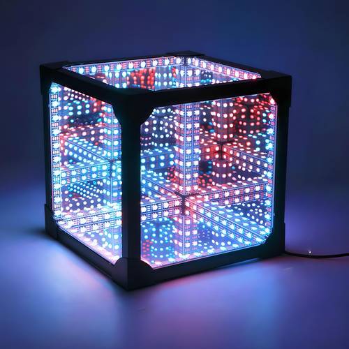 Infinity Cube 10x10 RGBIC - 3D lys effekt, inkl. fjernkontroll, USB-tilkobling