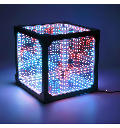 Infinity Cube 10x10 RGBIC - 3D lys effekt, inkl. fjernkontroll, USB-tilkobling