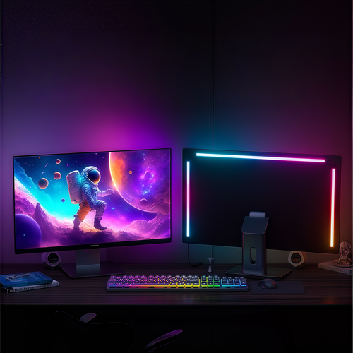 PC Sync LED-stripe 32" skjerm 3 sider - RGBIC, USB, 60 LED/m, 10W/m