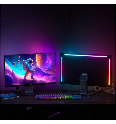 PC Sync LED-strip 32" skjerm 3 sider - RGBIC, USB, 60 LED/m