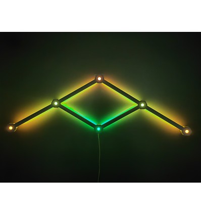 6 stk. Hexa-Light RGBIC komplett sett - Veggmontert, Bluetooth-app, USB