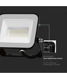 20W LED lyskaster - Samsung LED chip, IP65, sort hus, 4000K, utendørs