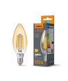 C35 LED-pære 6W E14 - kulltråd, ravfarget, ekstra varm hvit, 230V, 680 lm, forbruk 6W
